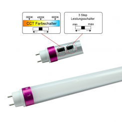 G13 LED Röhre, einstellbar max.2700 Lumen  230V 18W DC-kompatibel 120-300V 