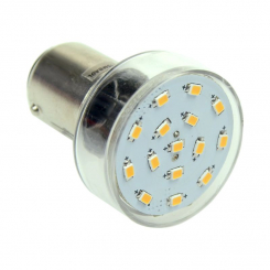 BA15s LED Spot, 6xSMD 2216 120 Lumen warmweiss 12V 1,5W DC-kompatibel 10-30V 