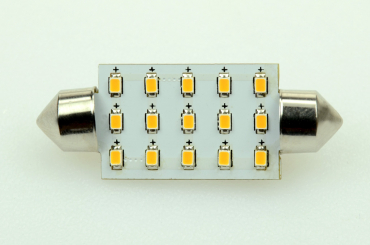 42mm LED Soffittenlampe, 6xSMD 3014 50 Lumen warmweiss 12V 0,5W DC