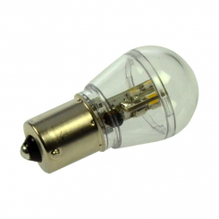 BA15s LED Miniglobe, 16xSMD 3014 60 Lumen warmweiss 12V 0,7W DC-kompatibel 10-30V 