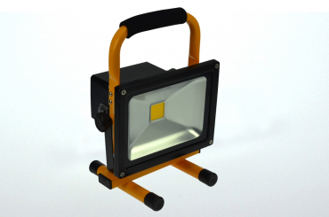 AkkuLED-Flutlichtstrahler 5,5x2,1mm DC 1200 Lm. 120Â°  Akku 100W warmweiss 8,4V DC 