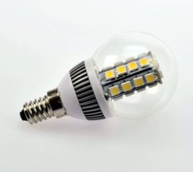 LED-Globe LB50 E14 290 Lm. 360Â° 100-230V klar 28W warmweiss 220V AC 