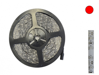 LED-Lichtband 5,5x2,1 DC  Lm. 120Â°  dimmbar  Rot 12V DC, 5m, 8mm, IP65, weiÃŸes PCB 