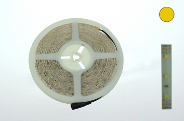 LED-Lichtband 5,5x2,1 DC  Lm. 120Â°  dimmbar  warmweiss 12V DC, 5m, 8mm, IP65, weiÃŸes PCB 