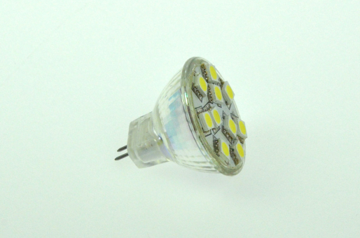 GU4 LED Spot MR11, 10xSMD 5050 180 Lumen kaltweiss 12V 1,7W DC-kompatibel 10-30V 