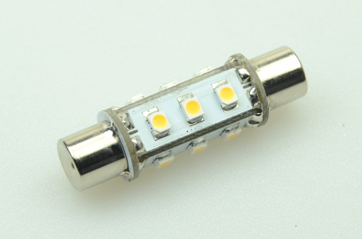 42mm LED Soffittenlampe, 12xSMD 3528 75 Lumen warmweiss 12V 0,7W DC-kompatibel 10-30V 