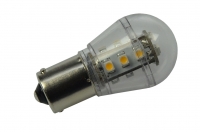 BA15S LED Miniglobe, 15xSMD 3528 140 Lumen warmweiss 12V 1,6W DC-kompatibel 10-30V 