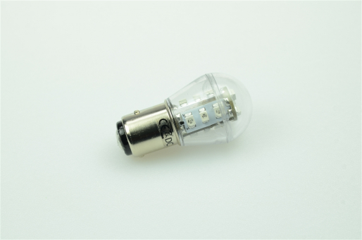 BAY15d LED Miniglobe, 15xSMD 3528 51 Lumen grün 12V 0,9W DC-kompatibel 10-30V   