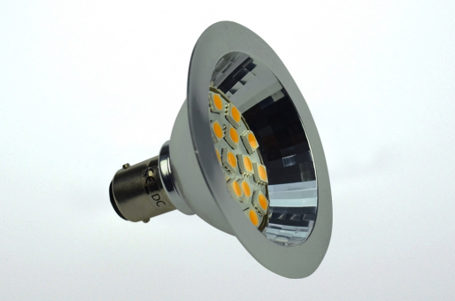 BA15d LED Spot AR70, 18xSMD 5050 250 Lumen warmweiss 12V 2,7W DC-kompatibel 10-30V 