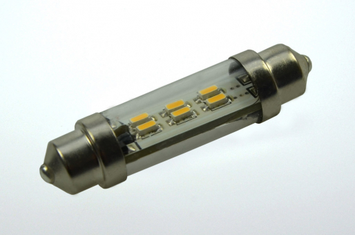 42mm LED Soffittenlampe, 6xSMD 3014 50 Lumen kaltweiss 12V 0,5W DC-kompatibel 10-30V   