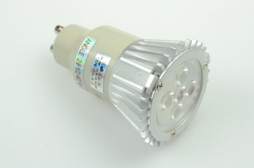 GU10 LED Spot PAR16, 5x Nichia SMD 360 Lumen warmweiss 230V 5,8W DC-kompatibel 55-269V 
