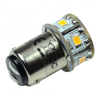 BA15d LED Tubular, 9 x SMD2835 145 Lumen warmweiss 12V 1,5W DC-kompatibel 10-30V 