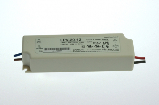 MiniLED-Trafo 12Volt DC 20W IP67 